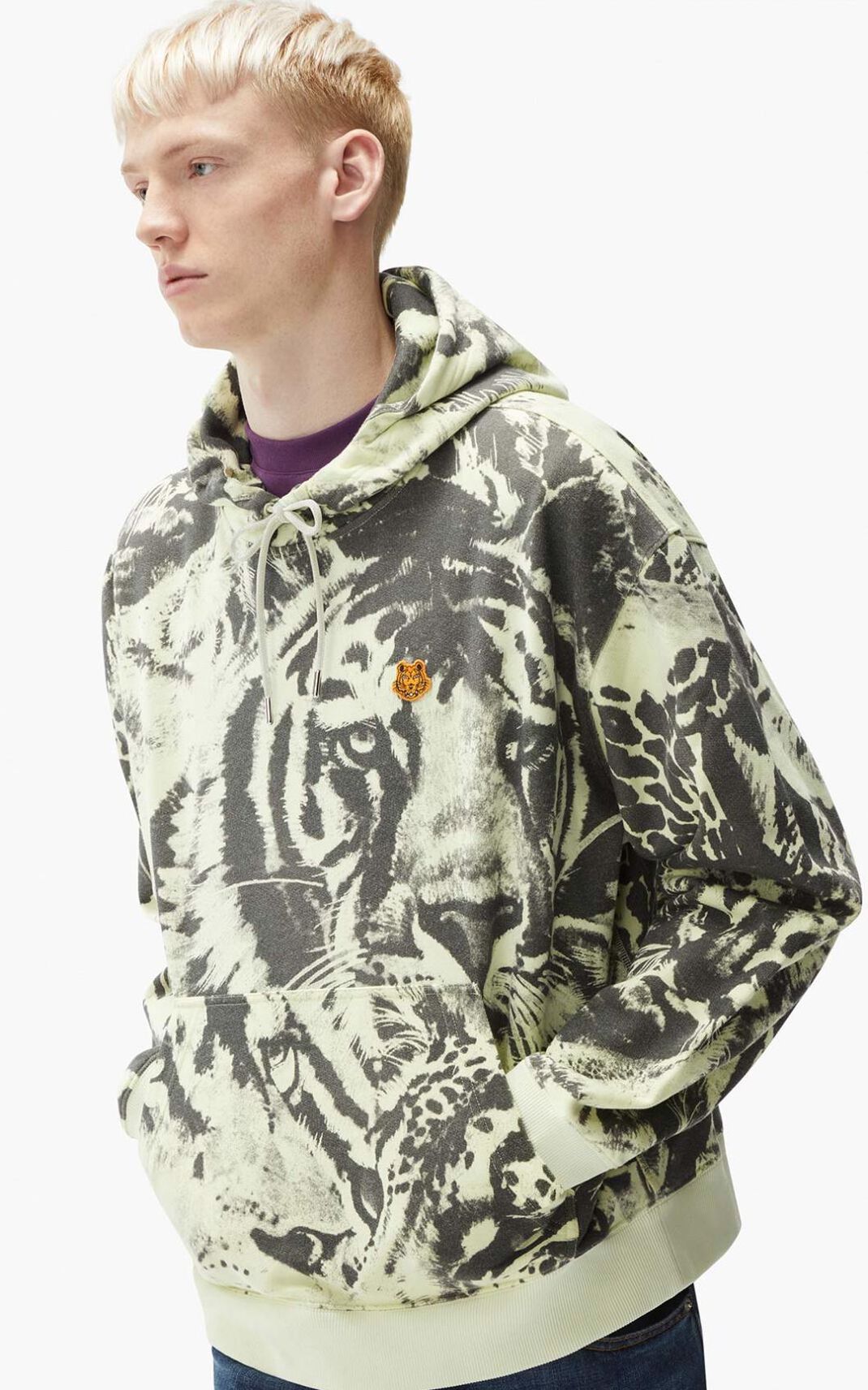 Kenzo Wildtigers oversize Sudaderas Con Capucha Hombre Beige | 5946271-AJ